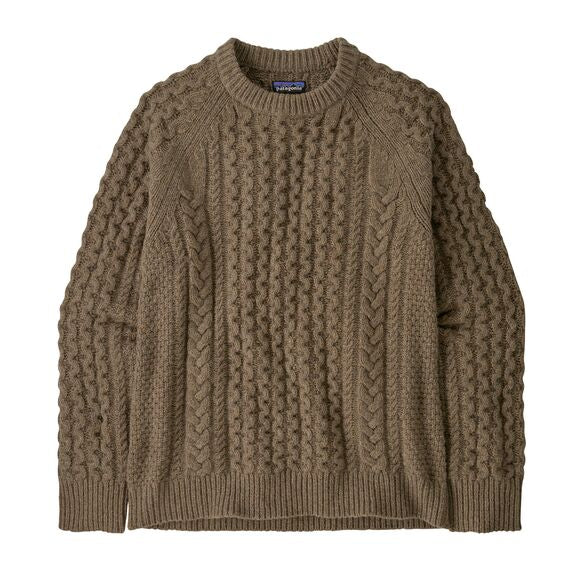 Recycled Wool-Blend Cable Knit Crewneck Sweater 51085