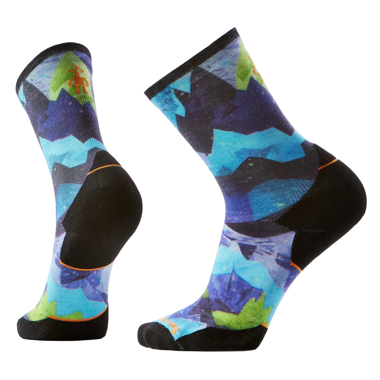 Men's Trail Run Targeted Cushion Summit Sector Print Crew Socks SW003026